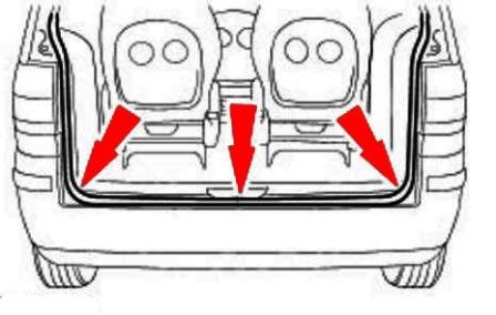 diagram of rear bumper Ford Galaxy (2000-2006)